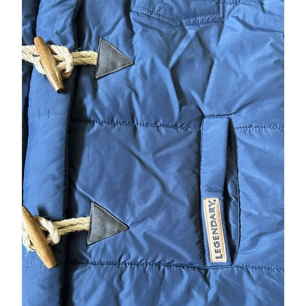 Legendary Whitetails Vest Blue Full Zip & Wooden Toggle Buttons Women's Size Med